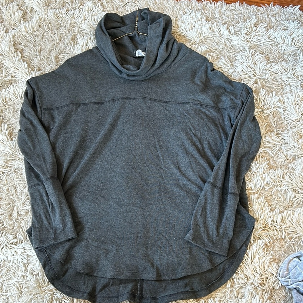 Dark grey cowl neck long sleeve